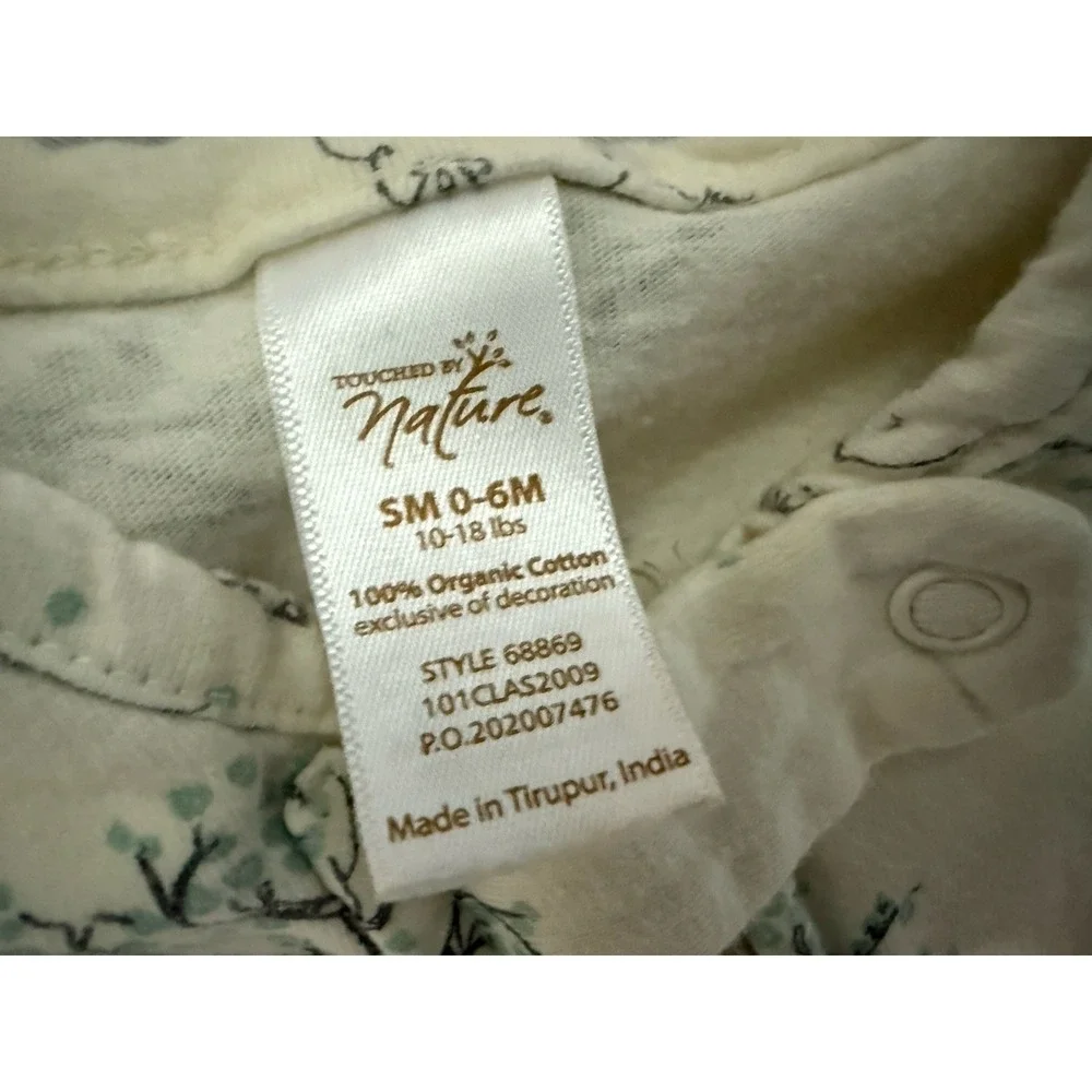 Lot Of 2 Touched by Nature Bear Elephant Baby Organic Cotton Sleep Sack 0-6 - Picture 4 of 9